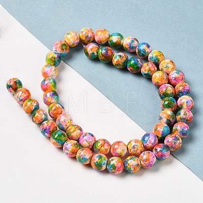 Synthetic Turquoise Dyed Camouflage Beads Strands G-E594-24N-A-1