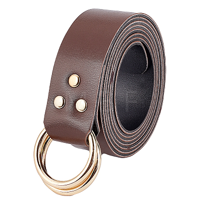 PU Leather Chain Belt with Iron Double D-ring Buckle AJEW-WH0314-52B-1