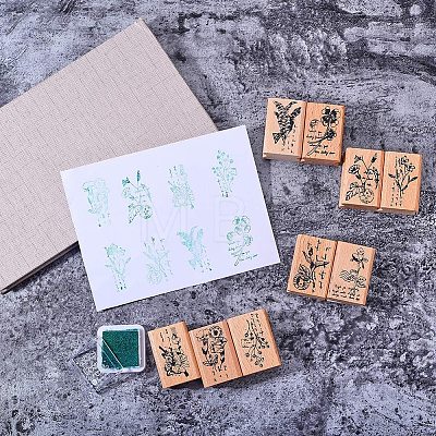 Wooden Stamps AJEW-NB0001-25-1