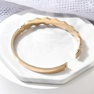 Ion Plating(IP) 304 Stainless Steel Hinged Bangles for Women BJEW-A011-15RG-1