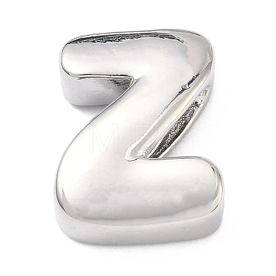 Brass Initial Beads KK-B167-27P-01Z-1