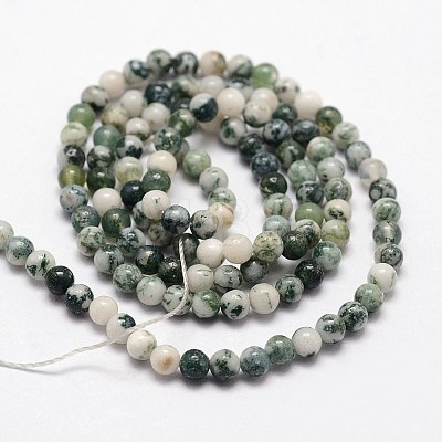 Natural Tree Agate Beads Strands G-N0192-01-3mm-1