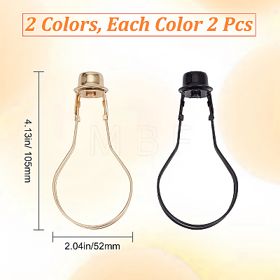 Gorgecraft 4Pcs 2 Colors Iron Lamp Shade Light Bulb Clip AJEW-GF0006-82-1