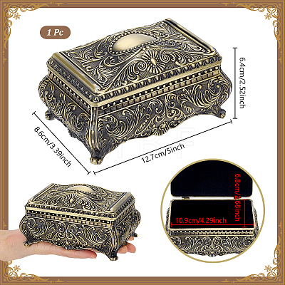 European Retro Engraved Brass Jewelry Boxes CON-PH0003-80-1