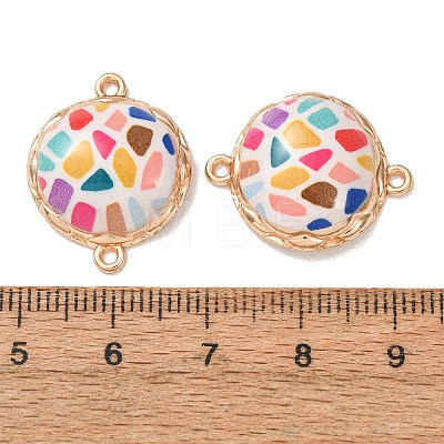 Printed Alloy Enamel Connector Charms AL-CBA2638-01-1