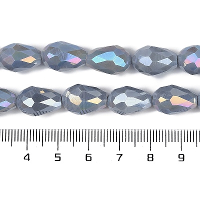 Opaque Solid Color Electroplate Glass Beads Strands LS-EGLA-N013-P10mm-B05-1