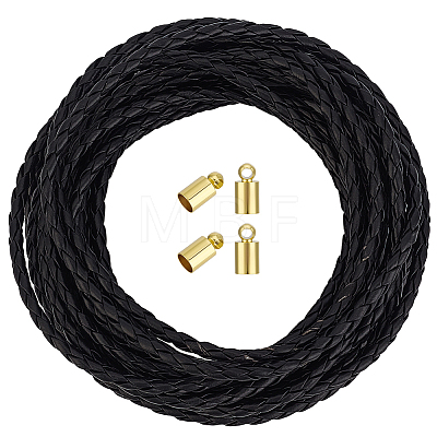 5M Round Braided PU Leather Cords WL-CL0001-33A-1