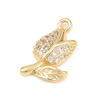 Valentine's Day Brass Micro Pave Clear Cubic Zirconia Pendants KK-D225-12G-1