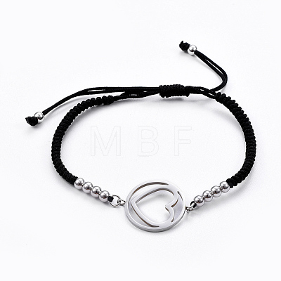 Adjustable Nylon Cord Braided Bead Bracelets BJEW-L640-05P-1