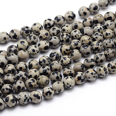 Natural Dalmatian Jasper Round Bead Strands X-G-J303-19-4mm-1