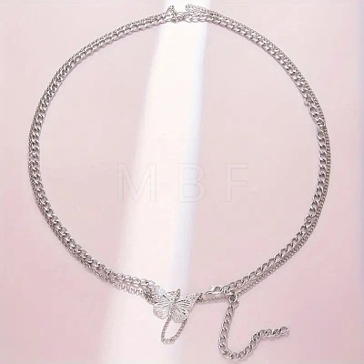 Alloy Butterfly Tassel Twisted Waist Chains for Women WGFB0CC-02-1