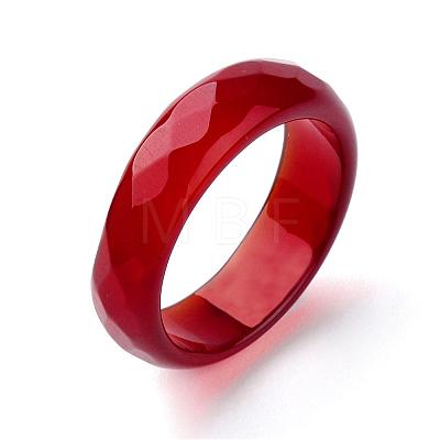 Natural Agate Finger Ring G-Q481-67B-1