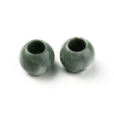 Acrylic European Beads OACR-WH0028-18H-1