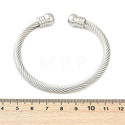 304 Stainless Steel Torque Bangles BJEW-G584-05-1