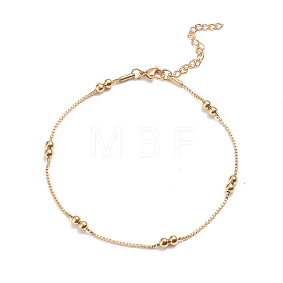 304 Stainless Steel Box Chain Anklets AJEW-G024-12G-1