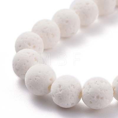 Dyed Natural Lava Rock(Dyed) Round Beads Essential Oil Anxiety Aromatherapy Stretch Bracelet BJEW-JB07059-1