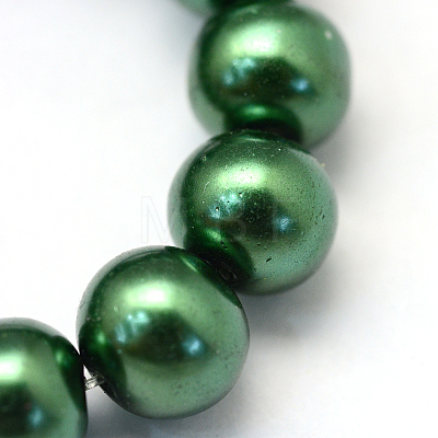 Baking Painted Pearlized Glass Pearl Round Bead Strands X-HY-Q330-8mm-71-1