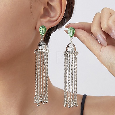 Alloy Rhinestone Chandelier Earrings for Women WG20C0F-02-1