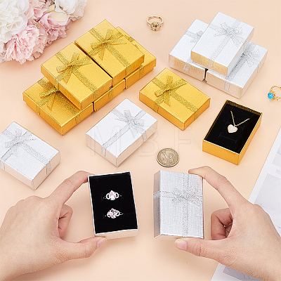 12Pcs 2 Colors Cardboard Necklace Boxes CBOX-PH0001-11-1