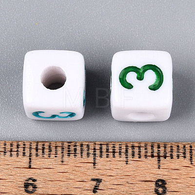 Opaque Acrylic European Large Hole Beads SACR-N020-01A-04-1
