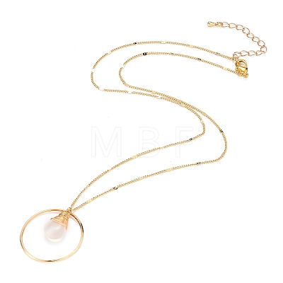 Teardrop Glass Beads Pendant Necklaces NJEW-JN03205-05-1