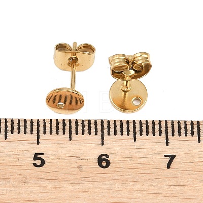 Ion Plating(IP) 304 Stainless Steel Stud Earring Findings STAS-P198-25-6mm-G-1