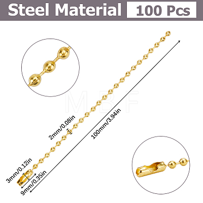 100Pcs Steel Ball Chains for Price Tag Chains FIND-SP0002-58G-1
