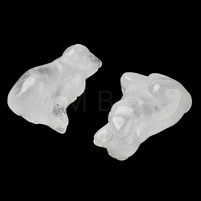 Natural Quartz Crystal Carved Dog Figurines DJEW-L023-A03-1