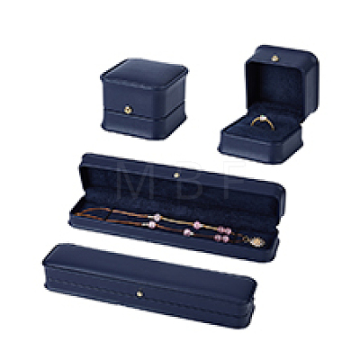 DICOSMETIC 2Pcs 2 Styles PU Leather Jewelry Storage Boxes Set with Velvet Inside CON-DC0001-06-1