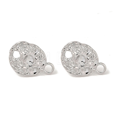 Brass Studs Earrings Findings KK-K371-09P-1