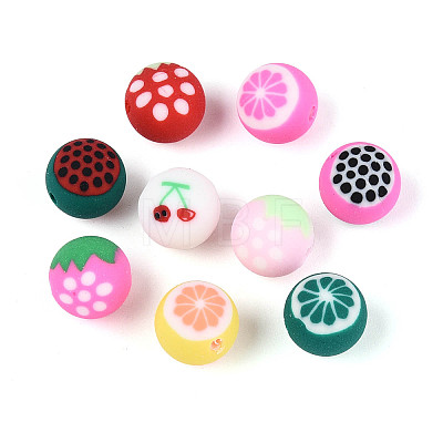 Fruits Theme Handmade Polymer Clay Beads CLAY-T022-04M-1