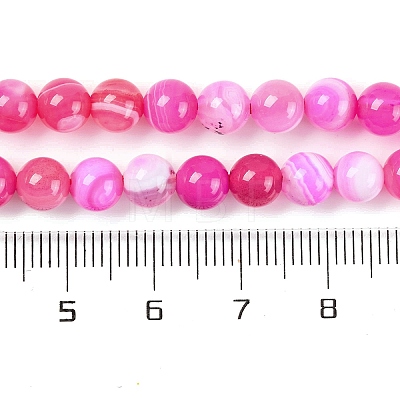 Natural Striped Agate/Banded Agate Beads Strands G-H037-A02-02-1