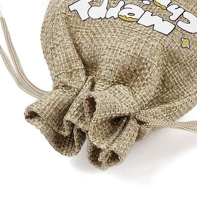 Christmas Printed Burlap Packing Pouches Drawstring Bags ABAG-Q053-02A-05-1