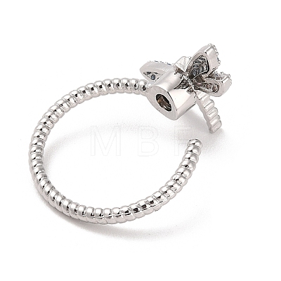 Colorful Cubic Zirconia Dragonfly Rotating Ring RJEW-B050-02P-1