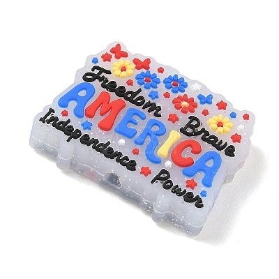 Independence Day Silicone Beads SIL-E013-01C-1
