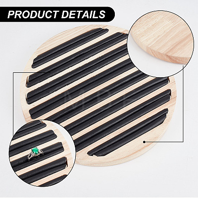 8-Slot Wood Finger Ring Display Plate RDIS-WH0011-18A-1