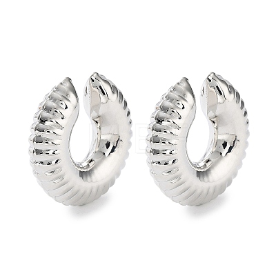 Brass Ring Cuff Earrings EJEW-D088-20P-1