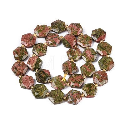 Natural Unakite Beads Strands G-N368-01A-08-1