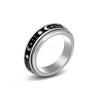 Non-Tarnish Stainless Steel Rotating Finger Ring PW-WG33260-61-1