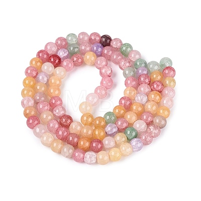Baking Paint Crackle Glass Beads Strands GLAA-Q106-03A-11-1