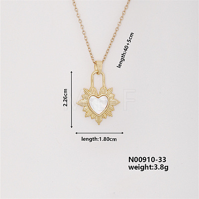 Vintage Brass Heart Pendant Necklace for Women TU3121-2-1