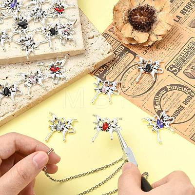 20Pcs 5 Colors Alloy Rhinestone Pendants FIND-CJ0005-88-1