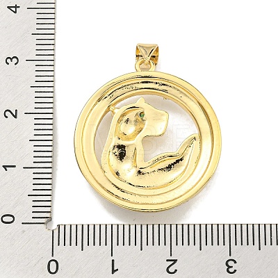 Brass Micro Pave Cubic Zirconia Pendants KK-K354-08F-G-1