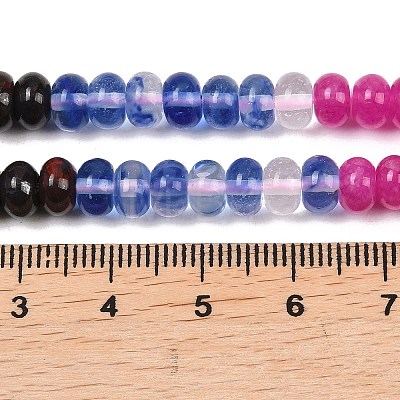 Watermelon Stone Glass & Natural Brecciated Jasper & Dyed White Jade & Rose Quartz & Agate Beads Strands G-Z135-C14-1