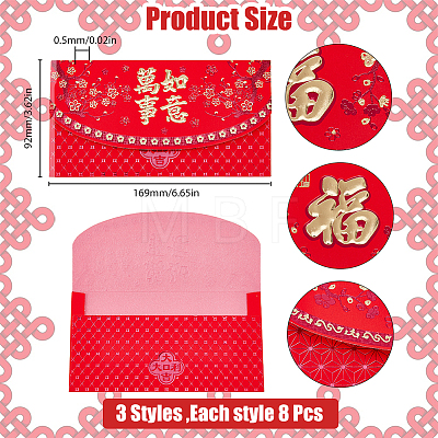 24Pcs 3 Styles Paper Chinese Red Envelopes AJEW-FH0003-87-1
