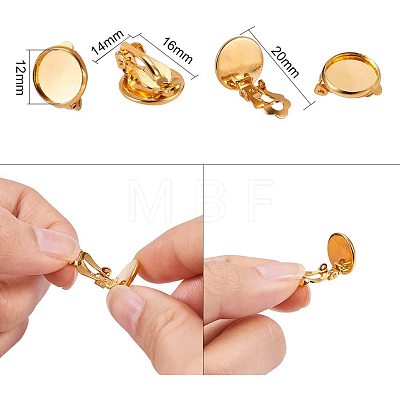 Brass Clip-on Earring Settings KK-PH0035-28-1