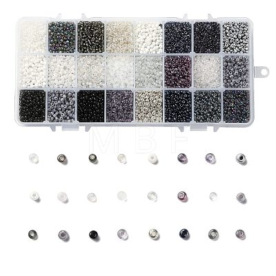 600G 24 Colors Glass Seed Beads SEED-JP0008-01-3mm-1