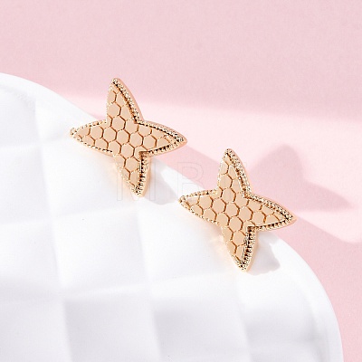 Brass Stud Earrings EJEW-D288-04G-1