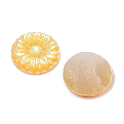 Natural Yellow Shell Carved Cabochons SSHEL-I026-17B-1