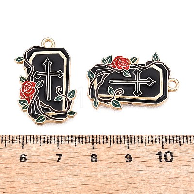 Halloween Theme Rack Plating Alloy Enamel Pendants X1-ENAM-N056-393A-KCG-1